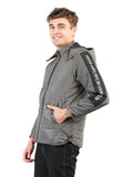 Livfree Gents Solid Full Sleeve Detachable Hoody  Regular Fit Jacket- Grey