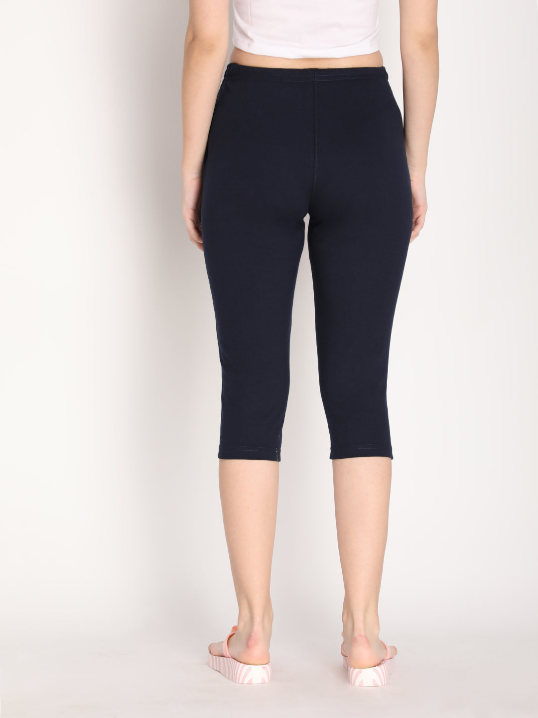 NEVA Women Cotton Capri Pants- Navy
