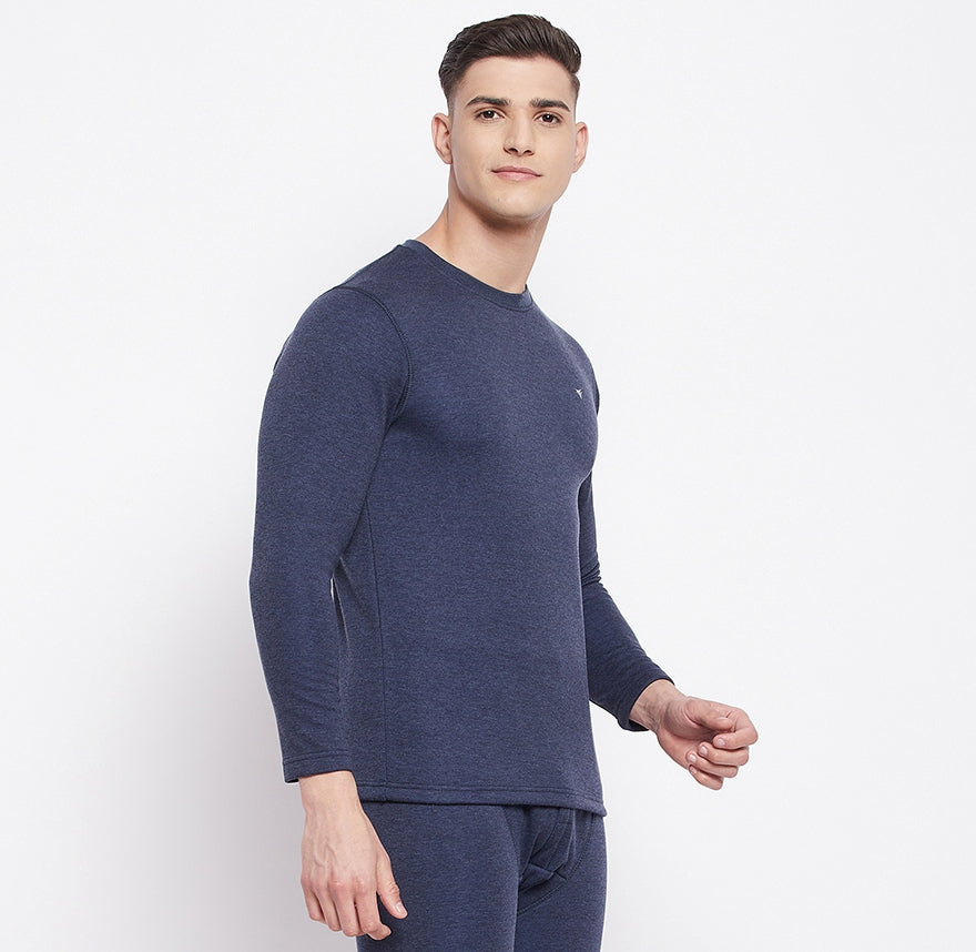 Neva Men Round Neck Full Sleeves Upper- Denim Milange (Glaccia)