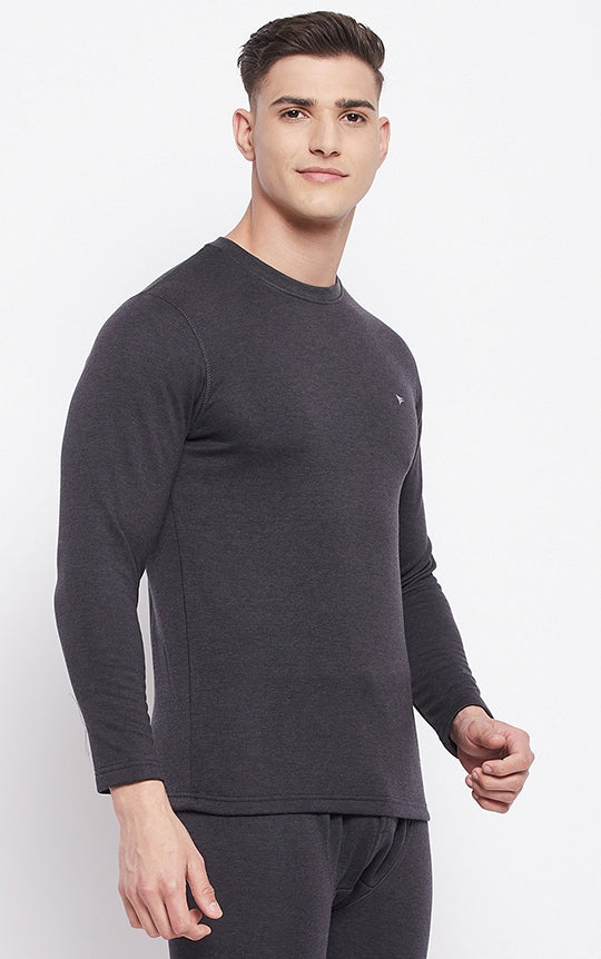 Neva Men Round Neck Full Sleeves Upper- Anthra (Glaccia)