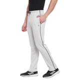 Neva Men Two Tone Cotton Rich Trackpant with Contrast side Piping- Light Grey