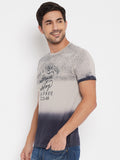 LIVFREE Men's Regular Fit Graphic Printed Typographic, Contrast Dyed T-Shirt -Mouse