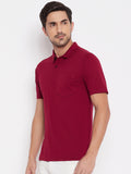 LIVFREE Polo Neck Men's T-Shirt in Solid Pattern Half Sleeve