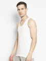 Men's Neva Koolin White Round Neck Sleeveless Sandow Vest - Cotton, Extra Soft, Creating Koolin Effect for Comfort - Ideal for Summer, Gym, and Everyday Wear- Pack of 4 Pcs