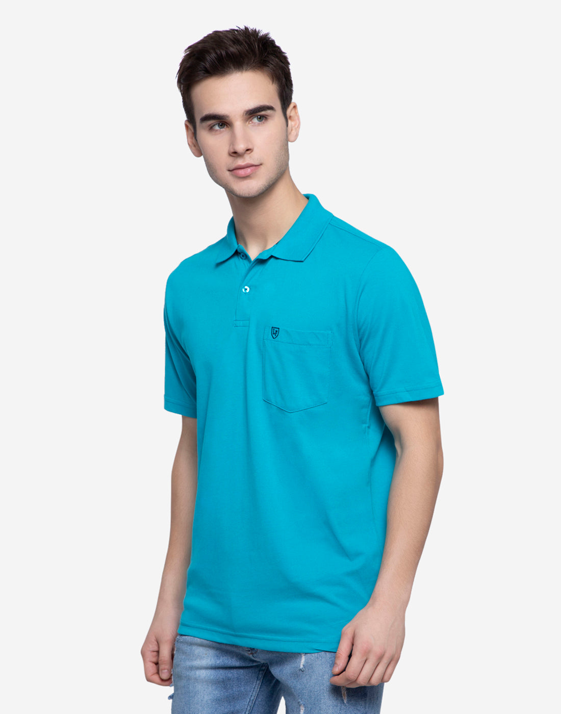 LIVFREE Polo Neck Men's T-Shirt in Solid Pattern Half Sleeve