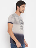 LIVFREE Men's Regular Fit Graphic Printed Typographic, Contrast Dyed T-Shirt -Mouse