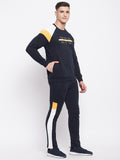 Livfree Mens Round Neck chest Alphabetical printed Winter Tracksuit- Navy
