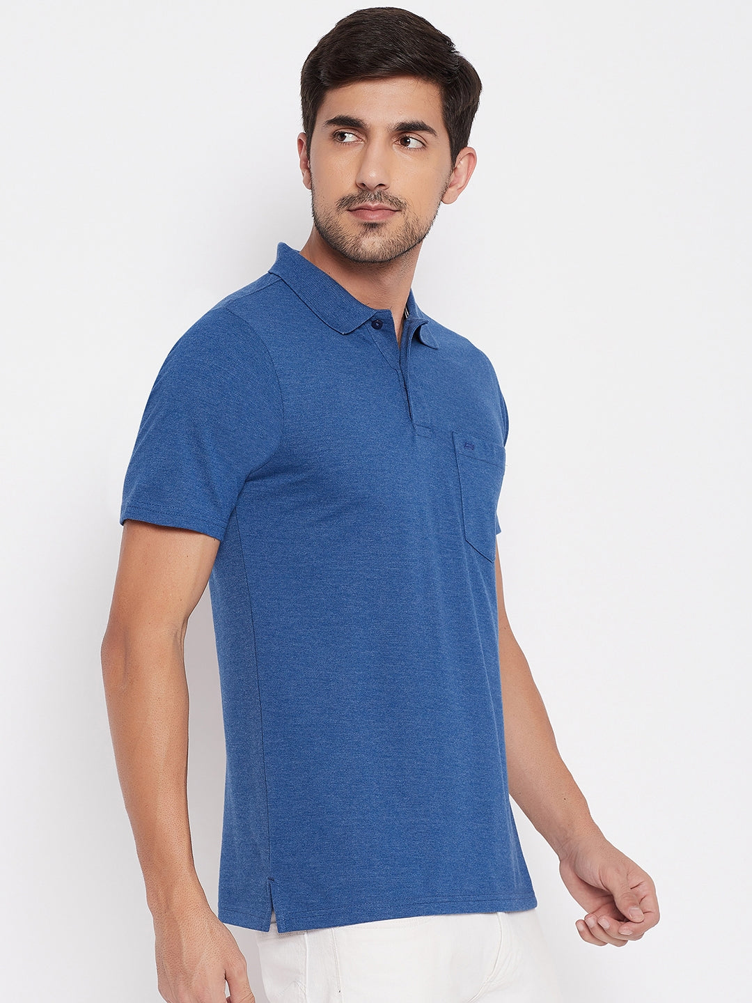 LIVFREE Polo Neck Men's T-Shirt in Solid Pattern Half Sleeve