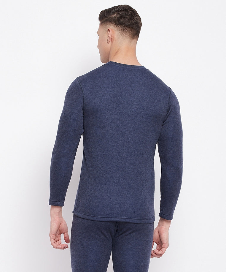 Neva Men Round Neck Full Sleeves Upper- Denim Milange (Glaccia)