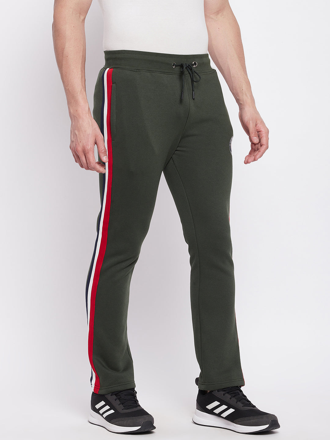 Livfree Mens Winter Lower with Stylish Tripple color Side Tape- Olive