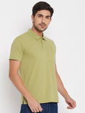 LIVFREE Polo Neck Men's T-Shirt in Solid Pattern Half Sleeve