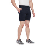 Neva Men Cotton Rich Solid Color Bermuda- Navy