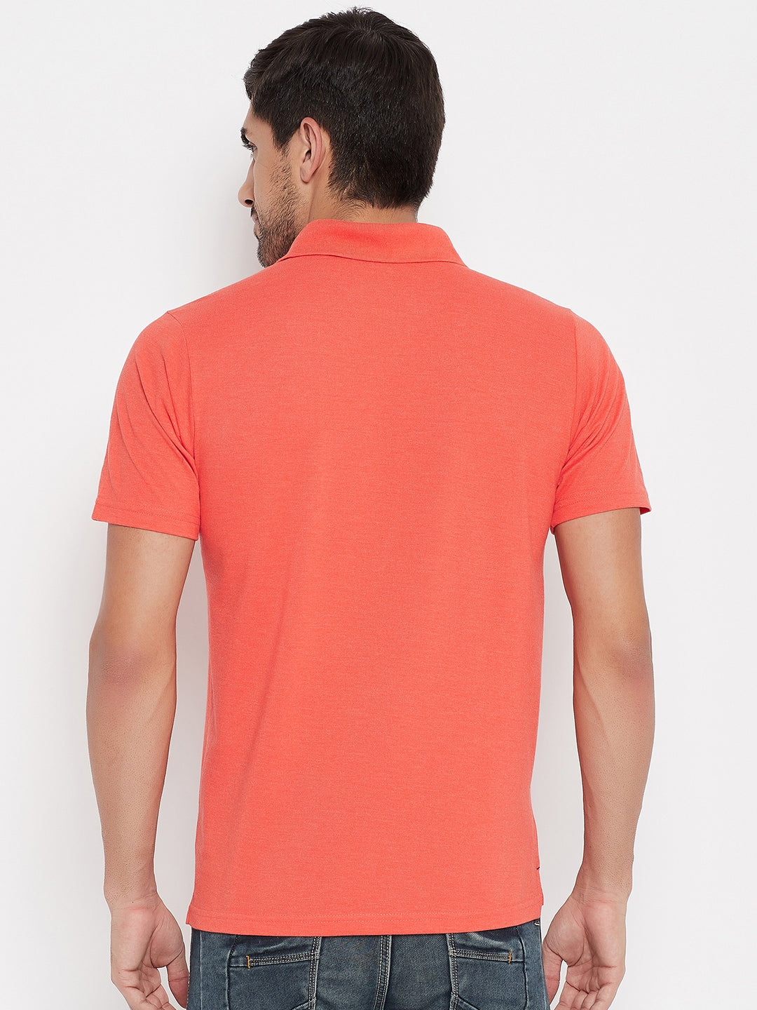 LIVFREE Polo Neck Men's T-Shirt in Solid Pattern Half Sleeve