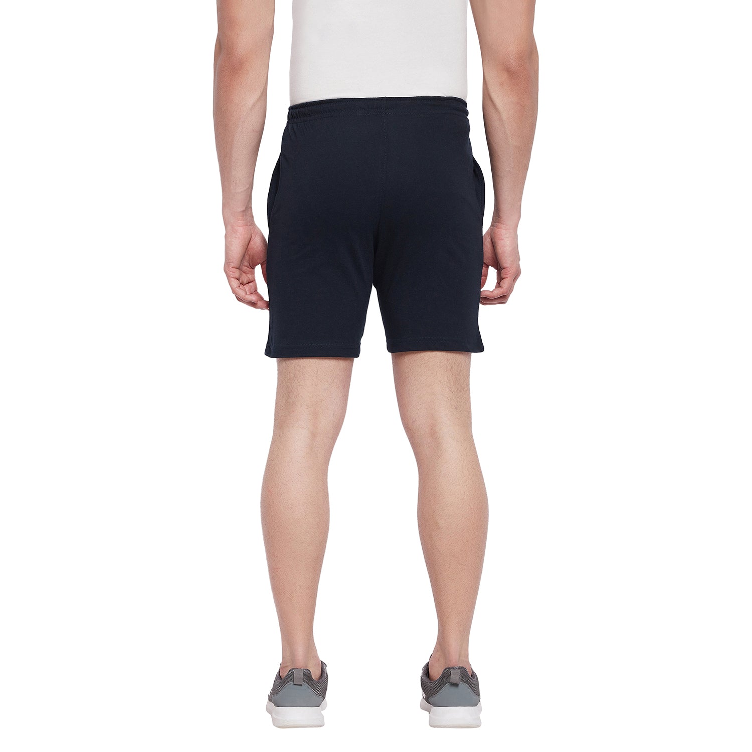 Neva Men Cotton Rich Solid Color Bermuda- Navy