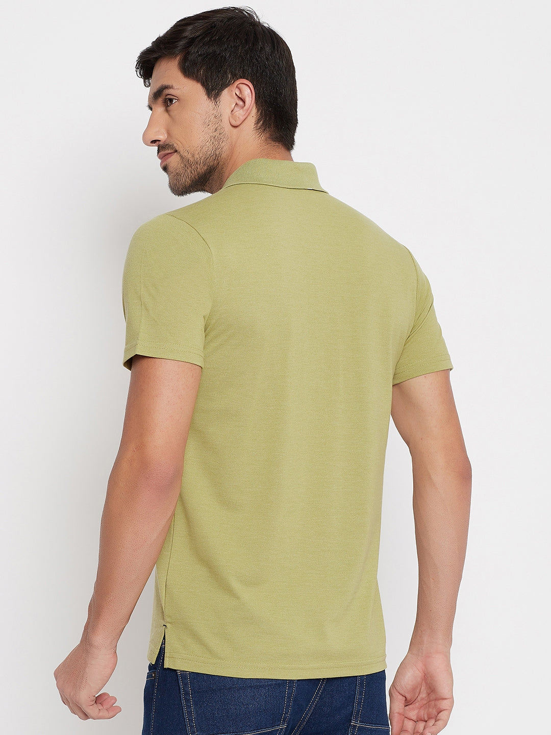 LIVFREE Polo Neck Men's T-Shirt in Solid Pattern Half Sleeve