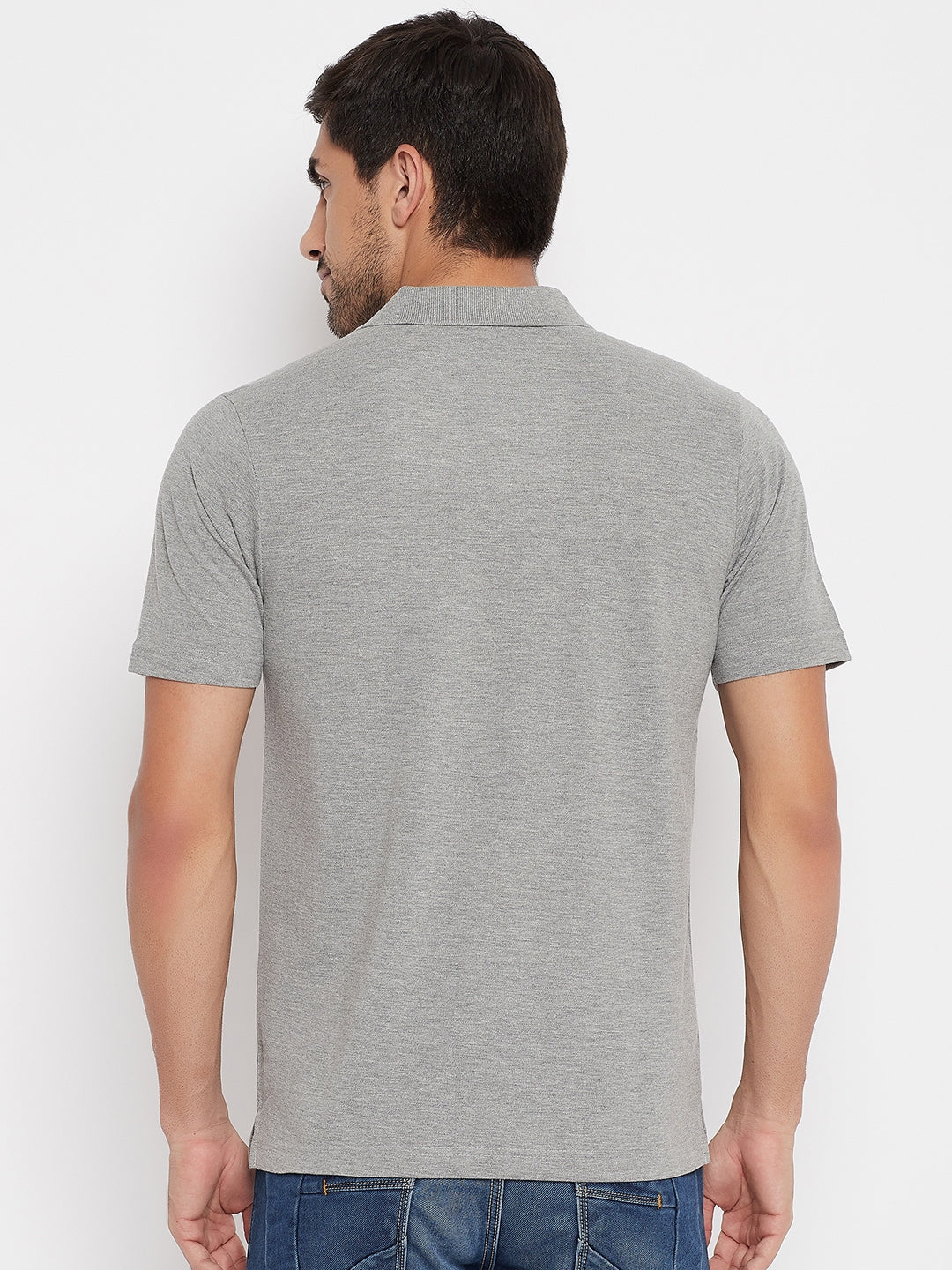 LIVFREE Polo Neck Men's T-Shirt in Solid Pattern Half Sleeve