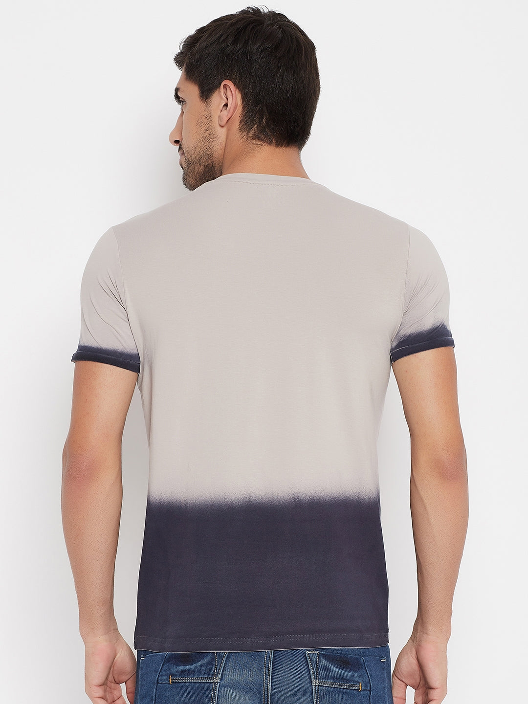 LIVFREE Men's Regular Fit Graphic Printed Typographic, Contrast Dyed T-Shirt -Mouse