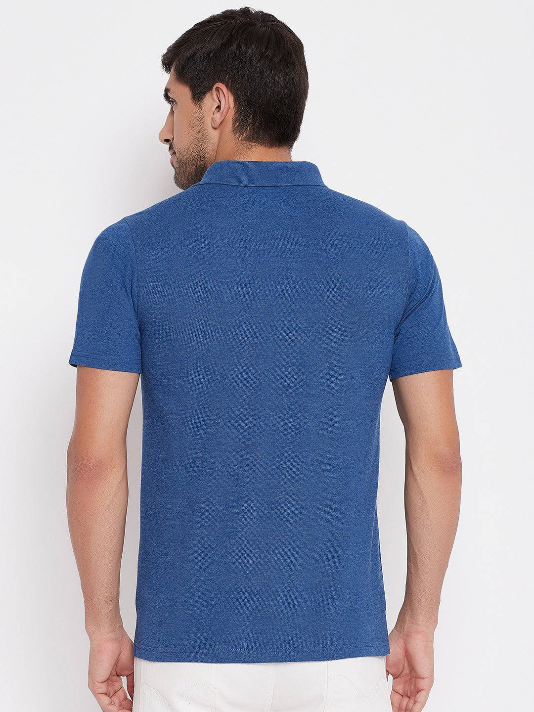 LIVFREE Polo Neck Men's T-Shirt in Solid Pattern Half Sleeve