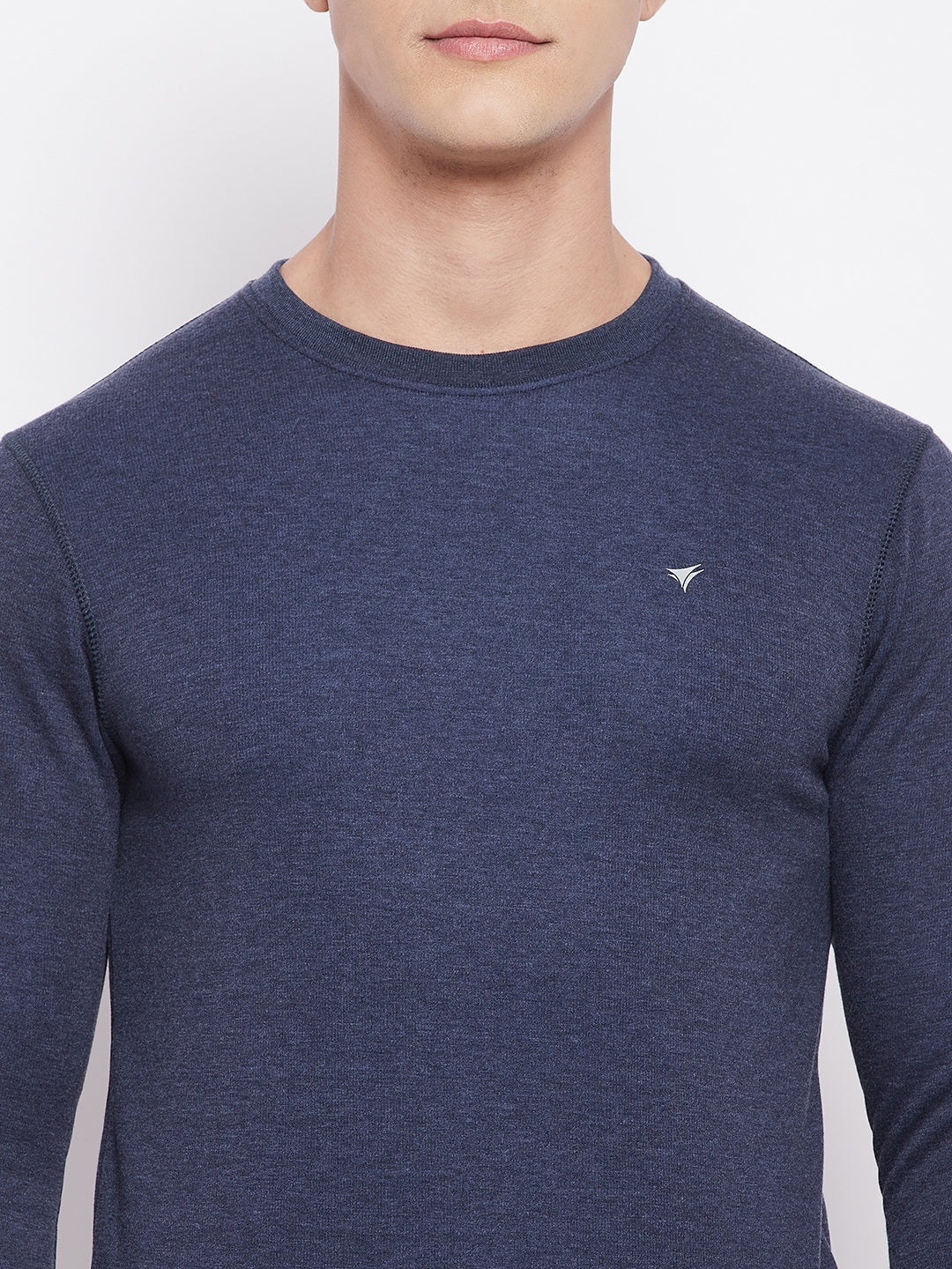 Neva Men Round Neck Full Sleeves Upper- Denim Milange (Glaccia)