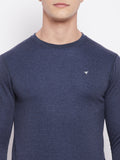 Neva Men Round Neck Full Sleeves Upper- Denim Milange (Glaccia)