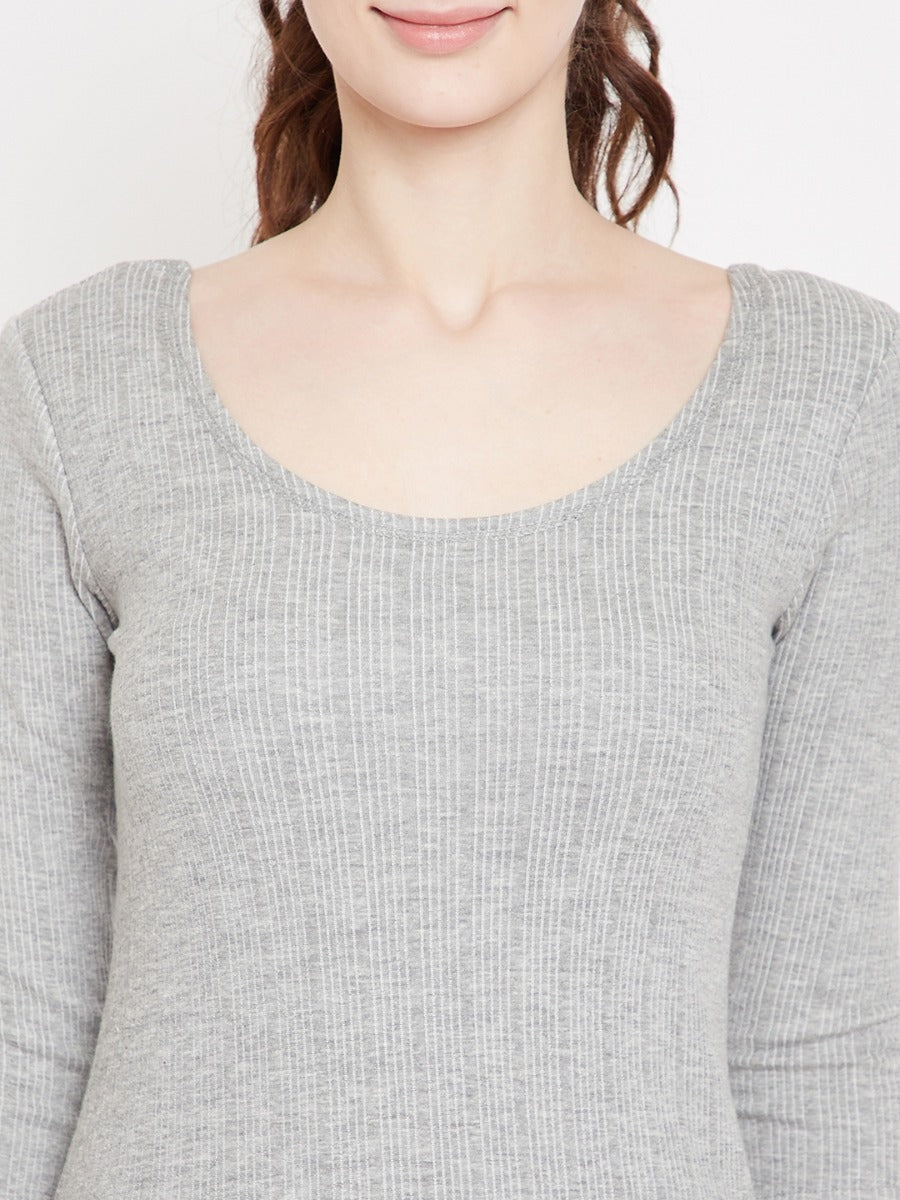 Neva Esancia Deep Scoop Neck 3/4th Sleeve Warmer/Thermal Upper for Women