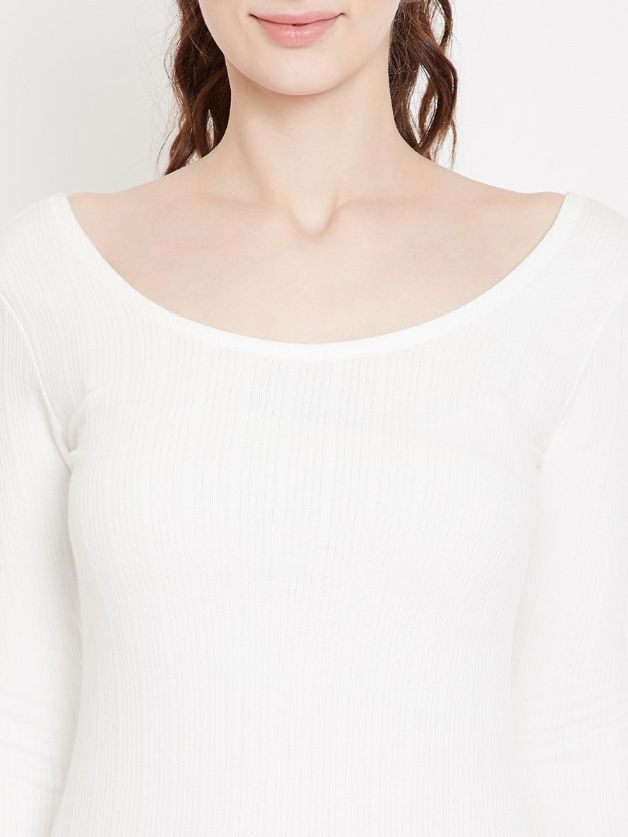 Neva Esancia Deep Scoop Neck 3/4th Sleeve Warmer/Thermal Upper for Women