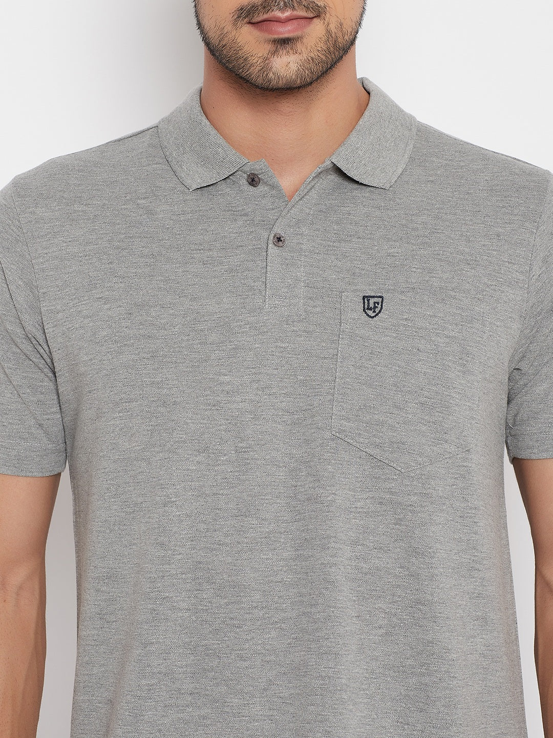 LIVFREE Polo Neck Men's T-Shirt in Solid Pattern Half Sleeve