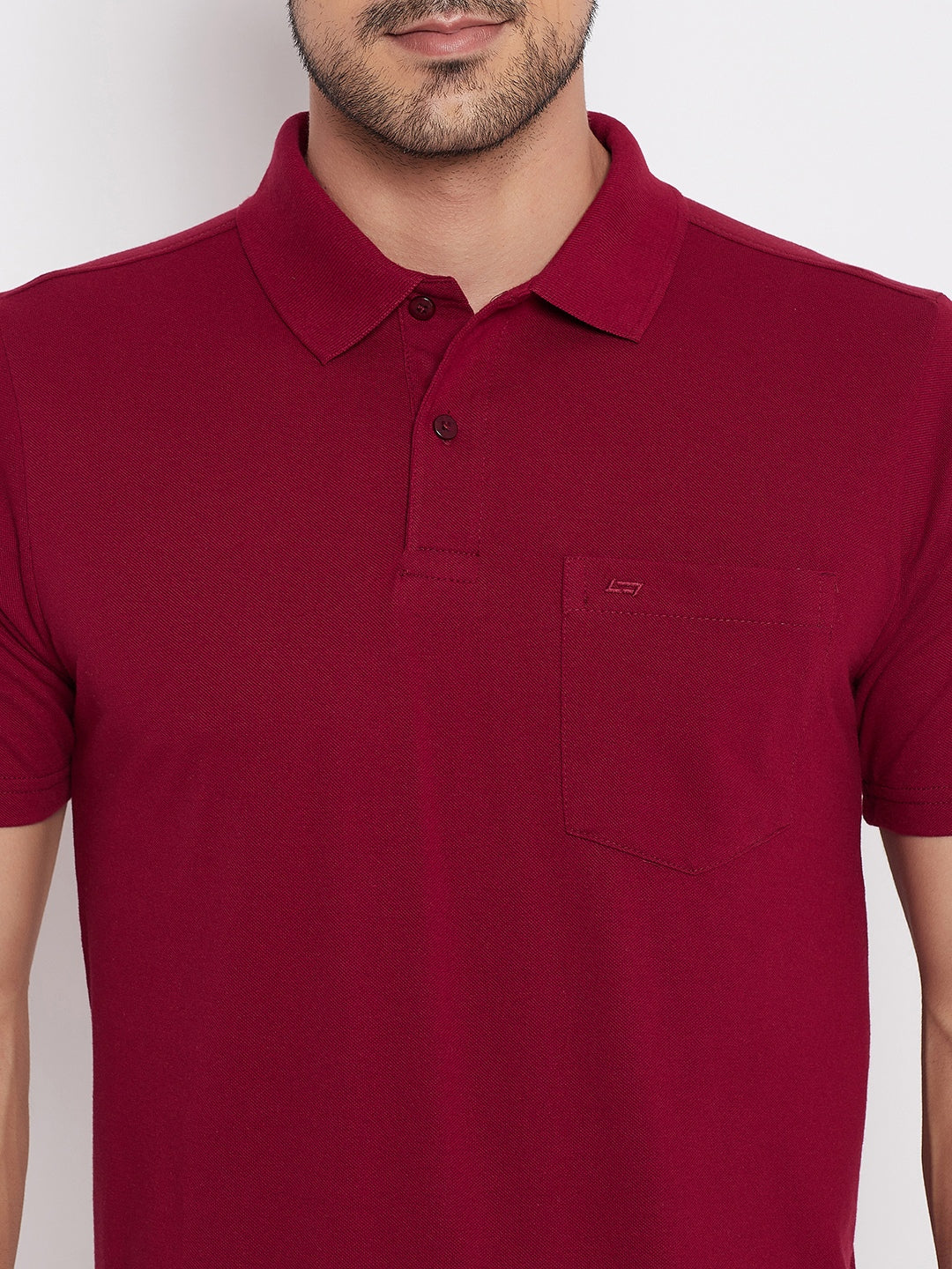 LIVFREE Polo Neck Men's T-Shirt in Solid Pattern Half Sleeve