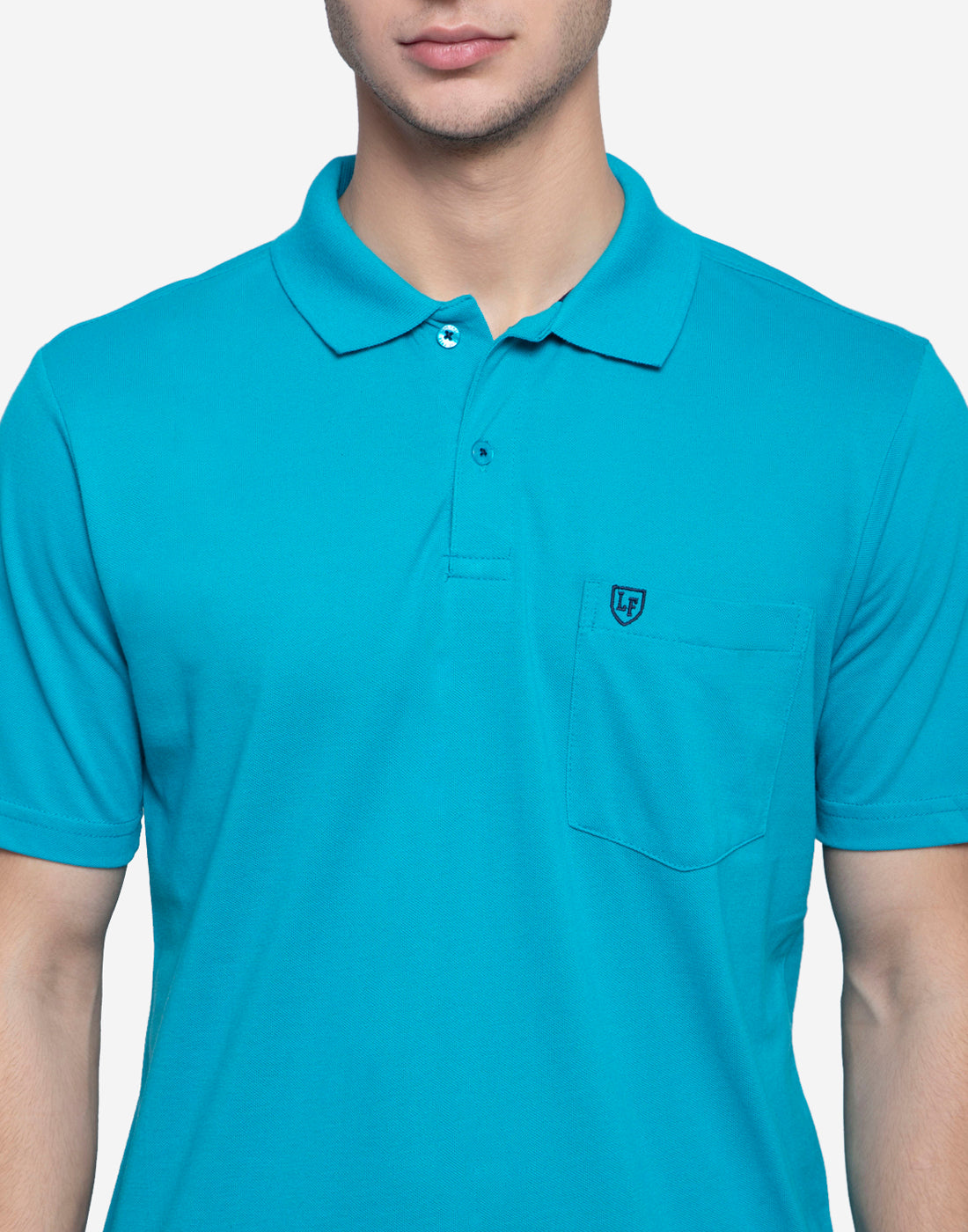 LIVFREE Polo Neck Men's T-Shirt in Solid Pattern Half Sleeve