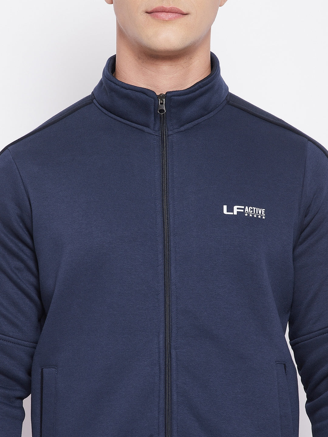 Livfree Mens T-Neck Full Zipper Tracksuit- Denim