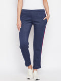 Livfree Women's Milange Trackpant - Denim Mix