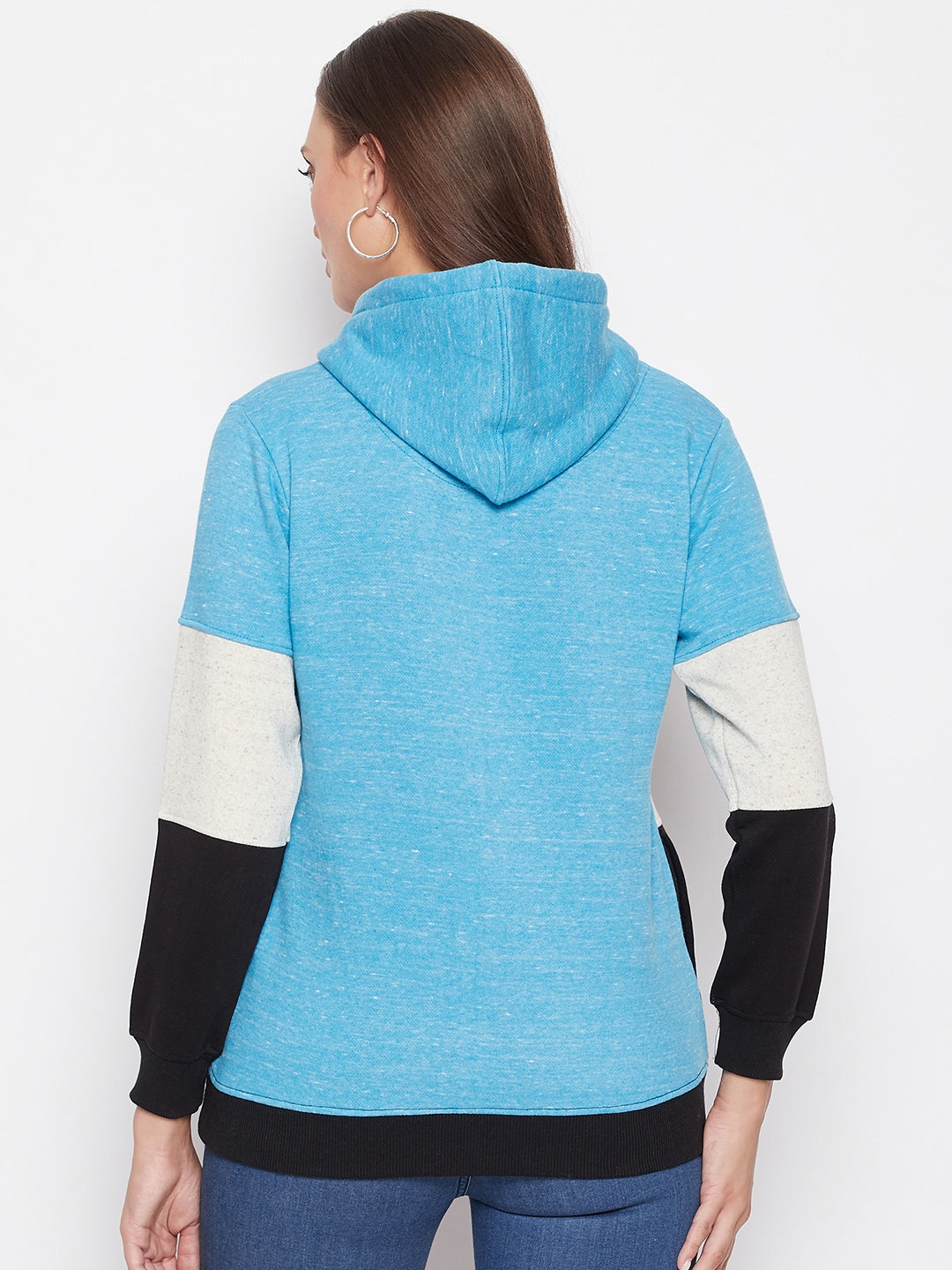 Livfree Women's Hoodie Full Sleeves Color Blocked Sweatshirt - Vivid Mix