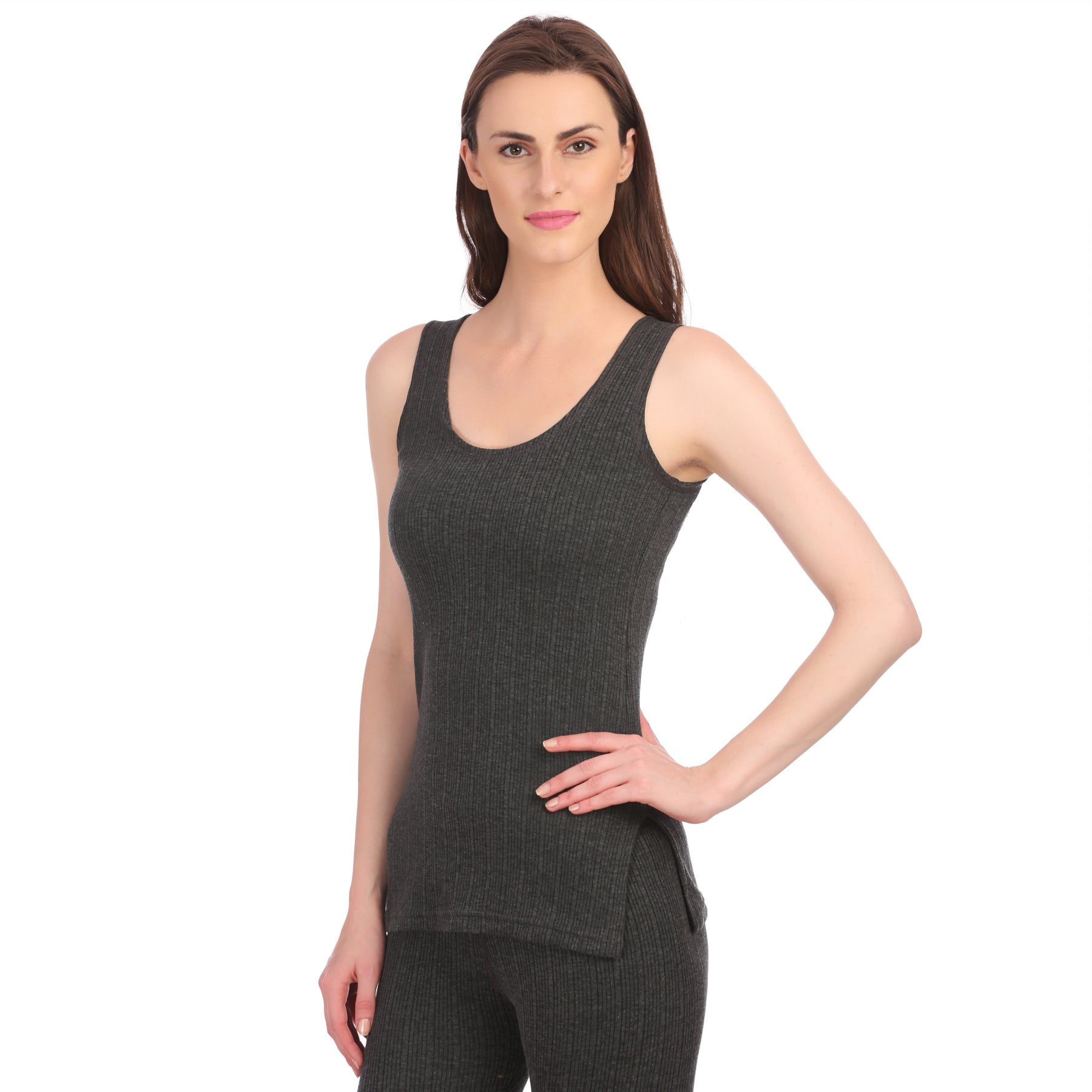 Neva Sleeveless Slip Thermal Upper for Women Anthra