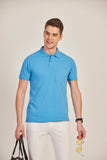 Neva Men's Polo Neck T-Shirt with Chest Pocket-Cyan