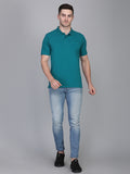 LIVFREE Polo Neck Men's T-Shirt in Solid Pattern Half Sleeve