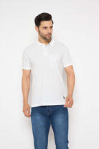 Neva Polo Neck dotted pattern Men tshirt Half sleeves chest pocket