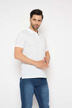 Neva Polo Neck dotted pattern Men tshirt Half sleeves chest pocket