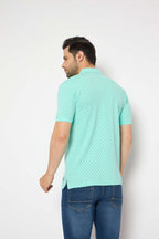Neva Polo Neck dotted pattern Men tshirt Half sleeves chest pocket