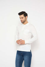 Neva Polo Neck Solid Men tshirt Full sleeves chest pocket