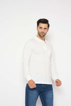 Neva Polo Neck Solid Men tshirt Full sleeves chest pocket