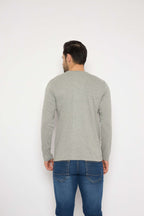 Neva Round Neck Solid Men tshirt Full sleeves Chest Logo