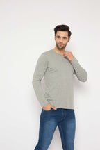 Neva Round Neck Solid Men tshirt Full sleeves Chest Logo