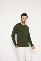 Neva Round Neck Solid Men tshirt Full sleeves Chest Logo