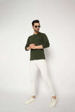 Neva Round Neck Solid Men tshirt Full sleeves Chest Logo