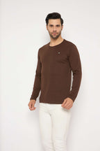Neva Round Neck Solid Men tshirt Full sleeves Chest Logo