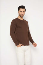 Neva Round Neck Solid Men tshirt Full sleeves Chest Logo