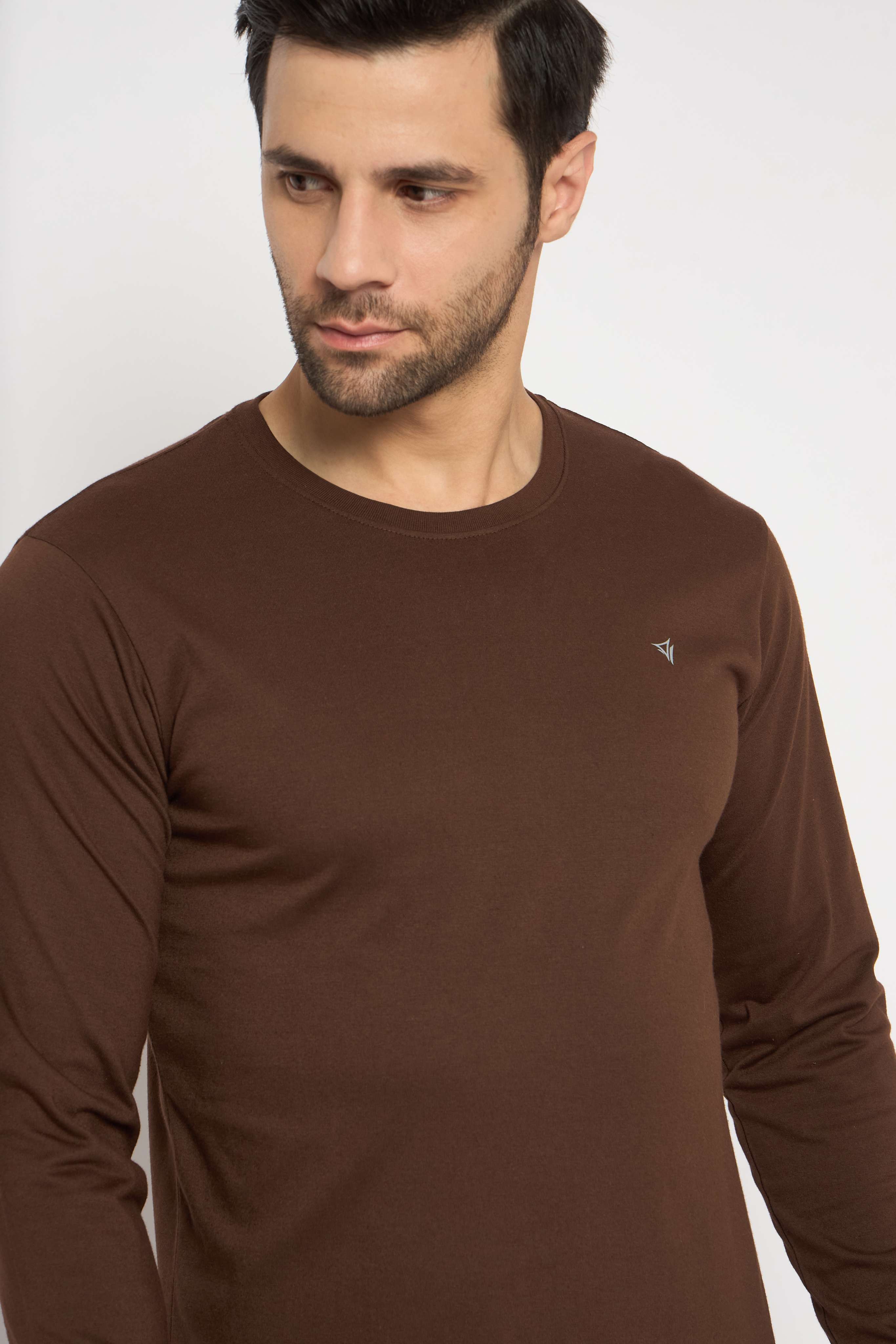 Neva Round Neck Solid Men tshirt Full sleeves Chest Logo