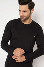 Neva Round Neck Solid Men tshirt Full sleeves Chest Logo