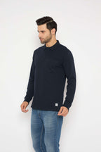 Neva Polo Neck Solid Men tshirt Full sleeves chest pocket
