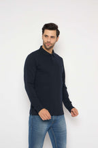 Neva Polo Neck Solid Men tshirt Full sleeves chest pocket